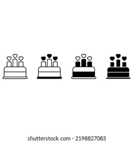 Cake icon vector set. dessert illustration sign collection. sweet symbol or logo.
