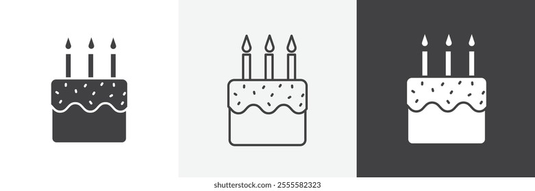 Cake icon vector set for ui designs