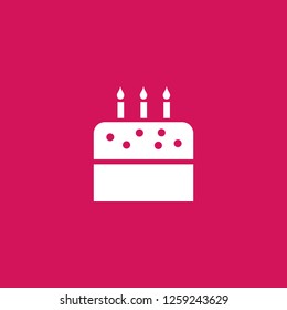 cake icon vector. cake sign on pink background. cake icon for web and app