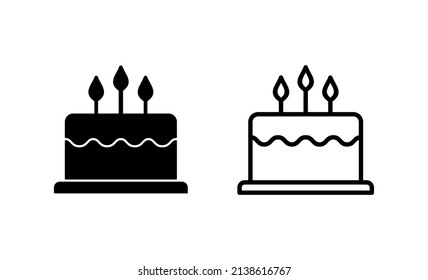 Cake icon vector. Cake sign and symbol. Birthday cake icon