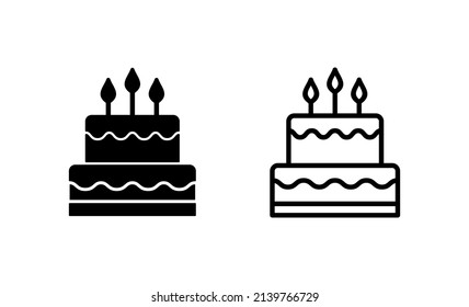 Cake icon vector. Cake sign and symbol. Birthday cake icon