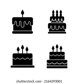 Vector de icono de tarta. Símbolo y signo de torta. Icono de pastel de cumpleaños