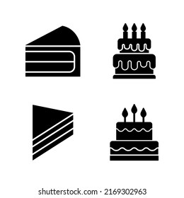 Cake icon vector. Cake sign and symbol. Birthday cake icon