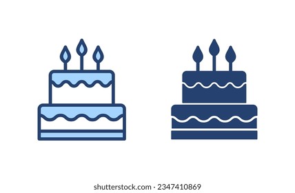Cake icon vector. Cake sign and symbol. Birthday cake icon