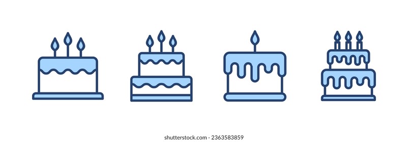 Cake icon vector. Cake sign and symbol. Birthday cake icon