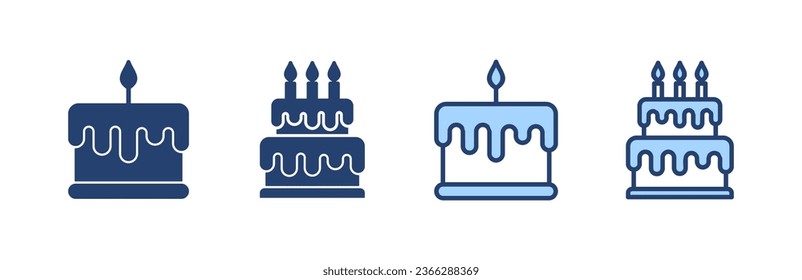 Cake icon vector. Cake sign and symbol. Birthday cake icon