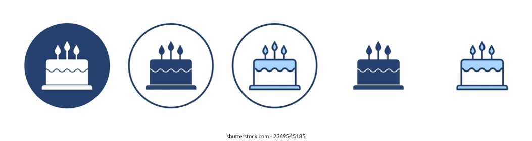 Cake icon vector. Cake sign and symbol. Birthday cake icon