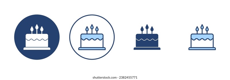 Cake icon vector. Cake sign and symbol. Birthday cake icon