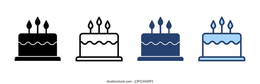 Cake icon vector. Cake sign and symbol. Birthday cake icon