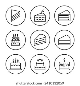 Cake icon vector. Cake sign and symbol. Birthday cake icon