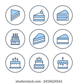 Cake icon vector. Cake sign and symbol. Birthday cake icon