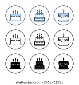 Cake icon vector. Cake sign and symbol. Birthday cake icon