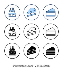 Cake icon vector. Cake sign and symbol. Birthday cake icon