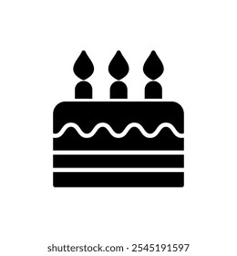 Kuchen-Symbol, Vektor. Kuchenzeichen und -symbol. Geburtstagskuchen-Symbol