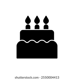 Cake icon vector. Cake sign and symbol. Birthday cake icon