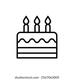 Cake icon vector. Cake sign and symbol. Birthday cake icon