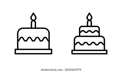 Kuchen-Symbol, Vektor. Kuchenzeichen und -symbol. Geburtstagskuchen-Symbol