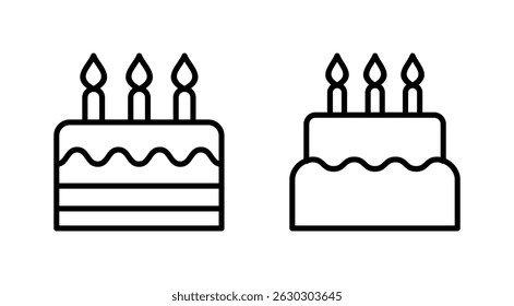 Icono de pastel Vector. Señal de la torta y símbolo. Icono de pastel de cumpleaños