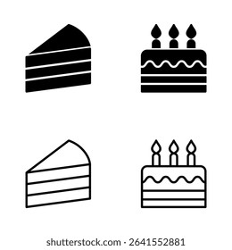 Cake icon vector. Cake sign and symbol. Birthday cake icon