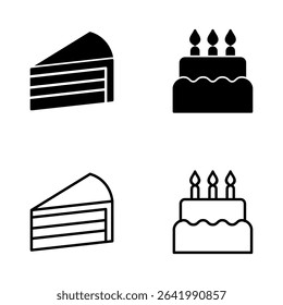 Cake icon vector. Cake sign and symbol. Birthday cake icon