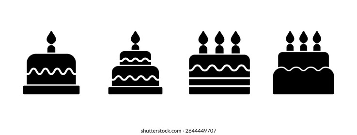 Cake icon vector. Cake sign and symbol. Birthday cake icon