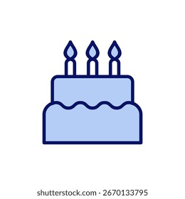 Kuchen-Symbol, Vektor. Kuchenzeichen und -symbol. Geburtstagskuchen-Symbol