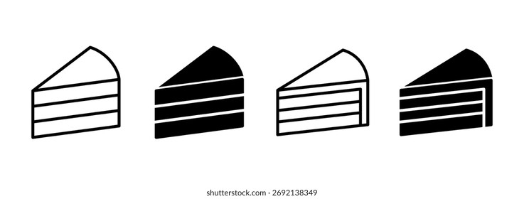 Icono de pastel Vector. Señal de la torta y símbolo. Icono de pastel de cumpleaños