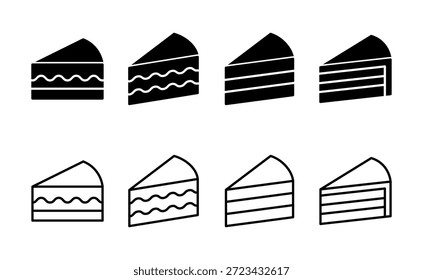 Icono de pastel Vector. Señal de la torta y símbolo. Icono de pastel de cumpleaños