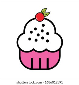 
Cake Icon Vector Simple Design