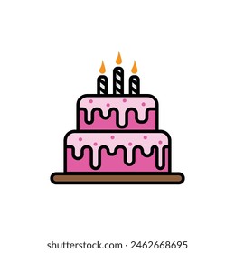 Kuchen-Symbol Vektorgrafik Vorlage Illustration Logo Design