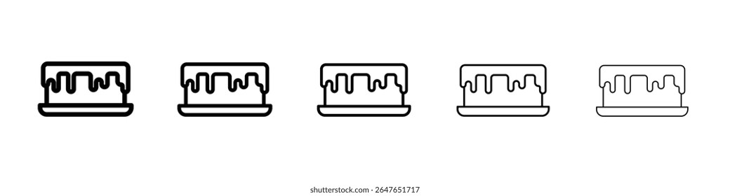 cake icon vector thin outline style sign
