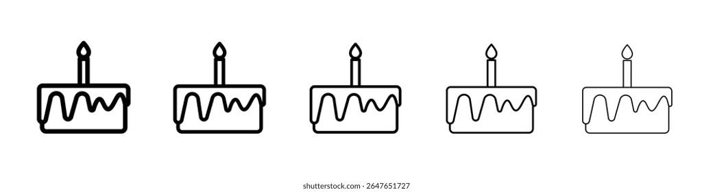 cake icon vector thin outline style sign