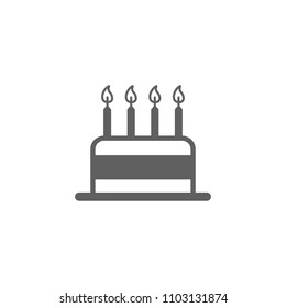 Cake icon vector in trendy flat style isolated on white background