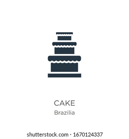 Cake icon vector. Trendy flat cake icon from brazilia collection isolated on white background. Vector illustration can be used for web and mobile graphic design, logo, eps10