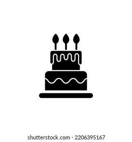 Cake icon vector for web and mobile app. Cake sign and symbol. Birthday cake icon