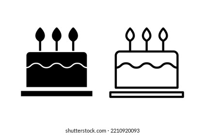 Cake icon vector for web and mobile app. Cake sign and symbol. Birthday cake icon