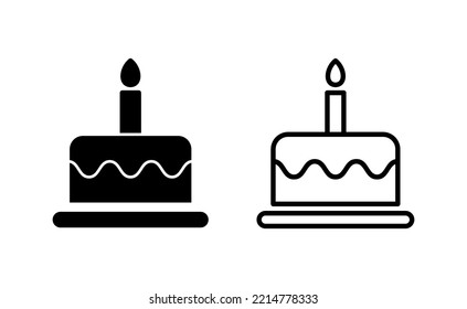 Cake icon vector for web and mobile app. Cake sign and symbol. Birthday cake icon