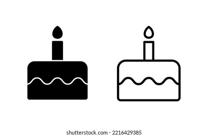 Cake icon vector for web and mobile app. Cake sign and symbol. Birthday cake icon