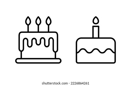 Cake icon vector for web and mobile app. Cake sign and symbol. Birthday cake icon