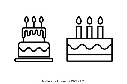 Cake icon vector for web and mobile app. Cake sign and symbol. Birthday cake icon