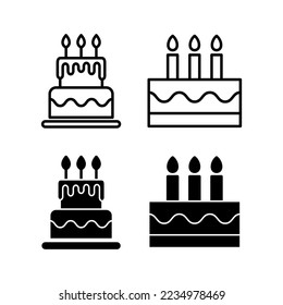 Cake icon vector for web and mobile app. Cake sign and symbol. Birthday cake icon