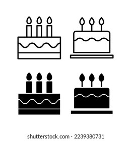 Cake icon vector for web and mobile app. Cake sign and symbol. Birthday cake icon