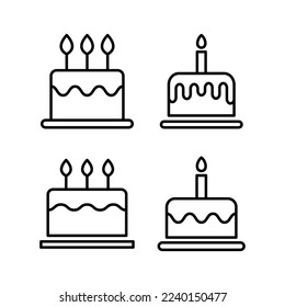 Cake icon vector for web and mobile app. Cake sign and symbol. Birthday cake icon