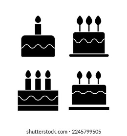 Cake icon vector for web and mobile app. Cake sign and symbol. Birthday cake icon