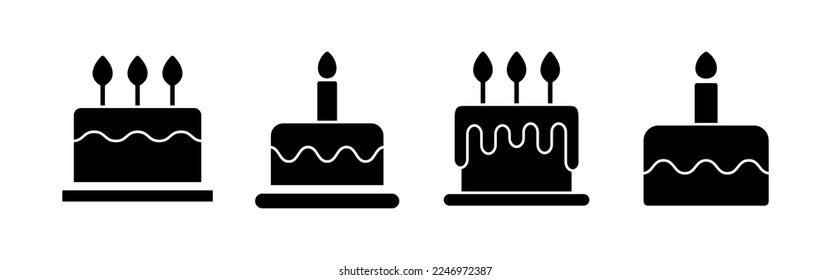 Cake icon vector for web and mobile app. Cake sign and symbol. Birthday cake icon