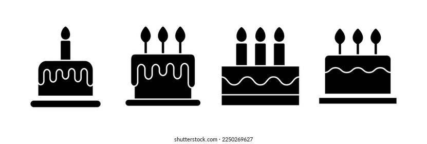 Cake icon vector for web and mobile app. Cake sign and symbol. Birthday cake icon