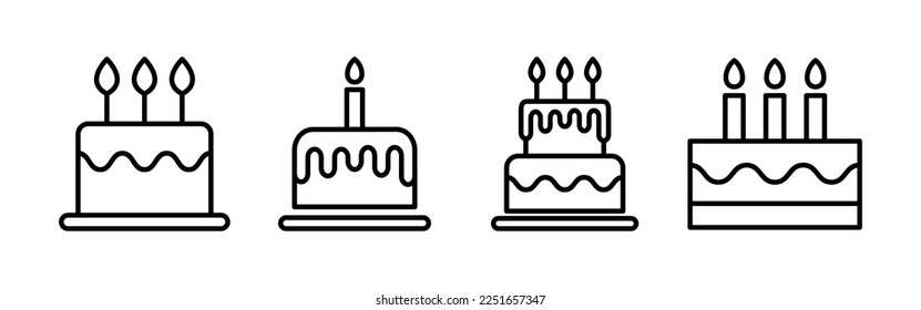 Cake icon vector for web and mobile app. Cake sign and symbol. Birthday cake icon