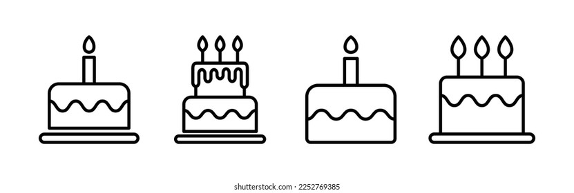 Cake icon vector for web and mobile app. Cake sign and symbol. Birthday cake icon