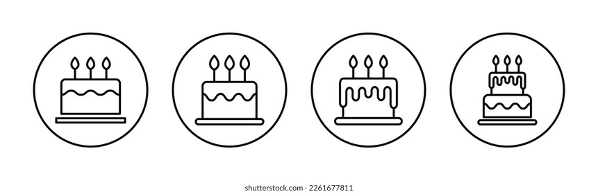 Cake icon vector for web and mobile app. Cake sign and symbol. Birthday cake icon