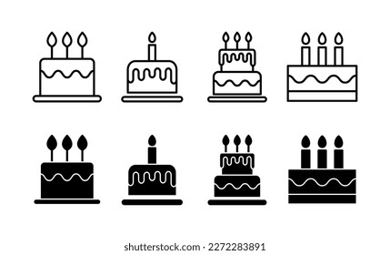 Cake icon vector for web and mobile app. Cake sign and symbol. Birthday cake icon